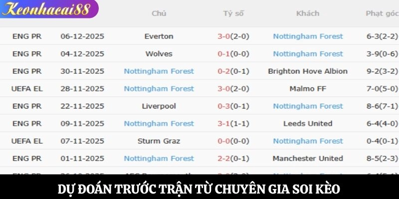 Dự đoán trước trận từ chuyên gia soi kèo